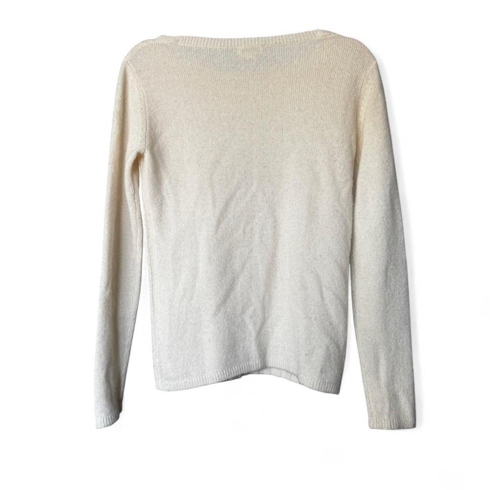 Club Monaco 100% Cashmere Cream Crew Neck Sweater Size Small Soft Minimalist - Picture 4 of 5